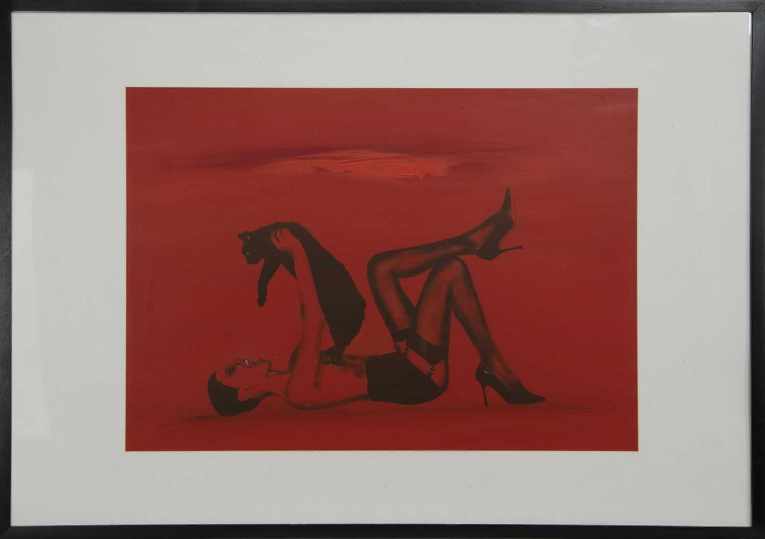 Lot 704 - HAPPINESS IS A WARM PUSSY, AN OIL BY BILL BLACKWOOD