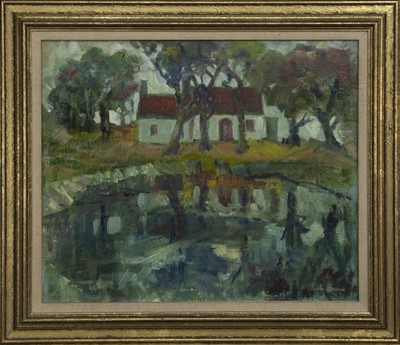 Lot 739 - REFLECTIONS, MULL, AN OIL BY JEAN IRWIN