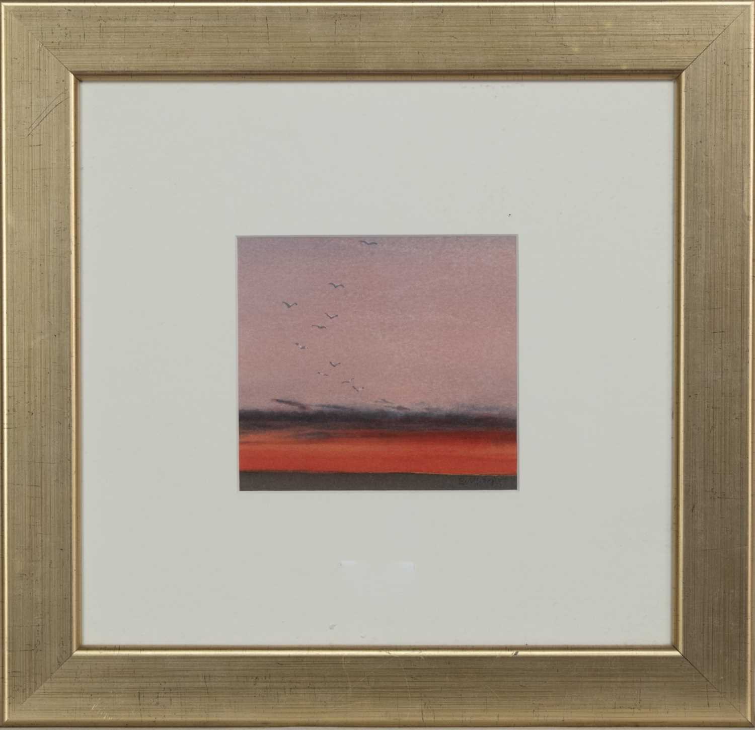 Lot 743 - KINTYRE SUNSET, A WATERCOLOUR BY BILL WRIGHT