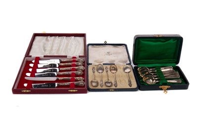 Lot 493 - THREE CASED SILVER SETS
