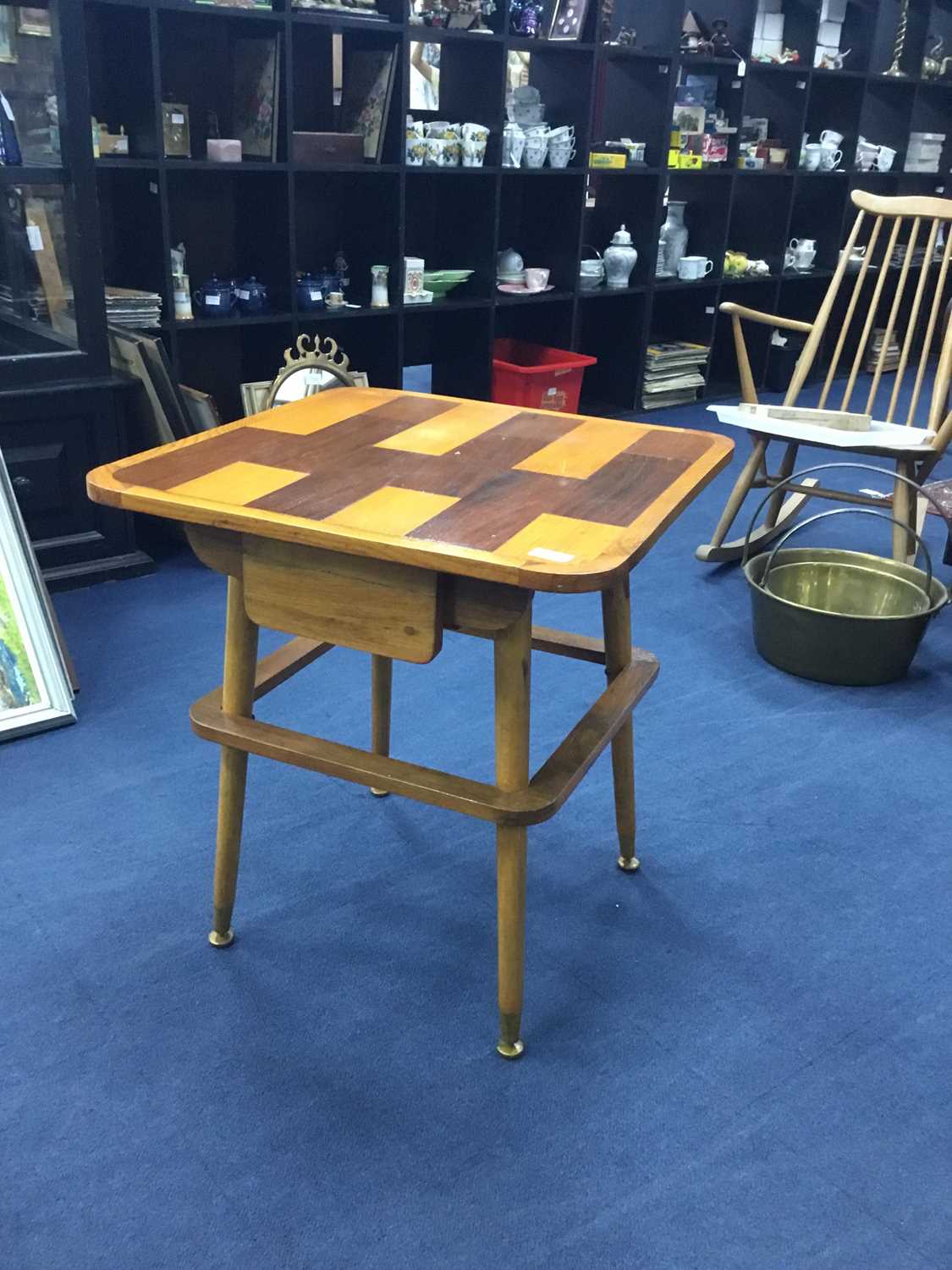 Lot 33 - A MID-CENTURY SQUARE OCCASIOANL TABLE