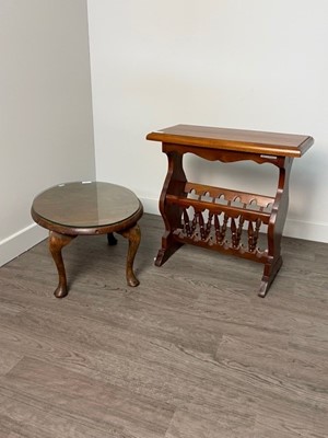 Lot 136 - A MAGAZINE TABLE AND AN OVAL COFFEE TABLE