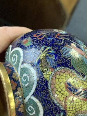 Lot 1822 - A PAIR OF EARLY 20TH CENTURY CHINESE CLOISONNE VASES