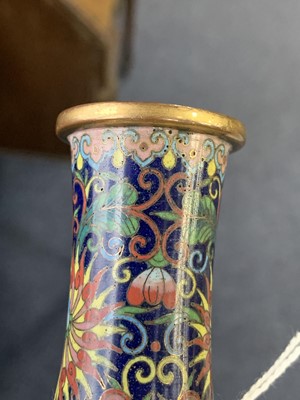 Lot 1822 - A PAIR OF EARLY 20TH CENTURY CHINESE CLOISONNE VASES