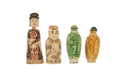 Lot 1864 - A LOT OF FOUR CHINESE SNUFF BOTTLES