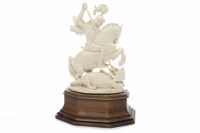 Lot 1043 - EARLY 20TH CENTURY DIEPPE CARVING OF ST GEORGE...