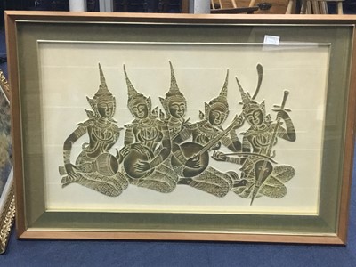 Lot 180 - A LOT OF THREE THAI RELIEF PRINTED PICTURES