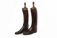 Lot 1053 - PAIR OF 20TH CENTURY TAN LEATHER RIDING BOOTS...