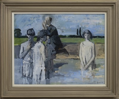 Lot 530 - THE BAPTISM, A GOUACHE BY ALEXANDER GOUDIE