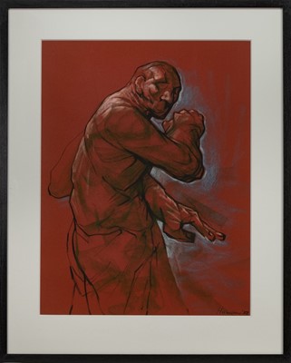 Lot 507 - BAR 67 (STUDY), A PASTEL BY PETER HOWSON