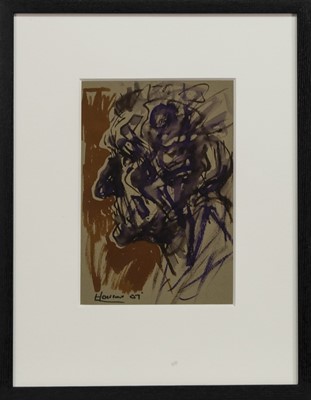 Lot 510 - GORBALS MAN 2007, A WATERCOLOUR BY PETER HOWSON