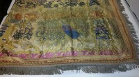 Lot 1067 - MACHINED NEEDLEWORK FRINGED BED COVER...