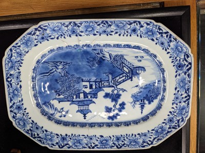 Lot 1871 - A 19TH CENTURY CHINESE BLUE AND WHITE DISH AND TWO OTHERS