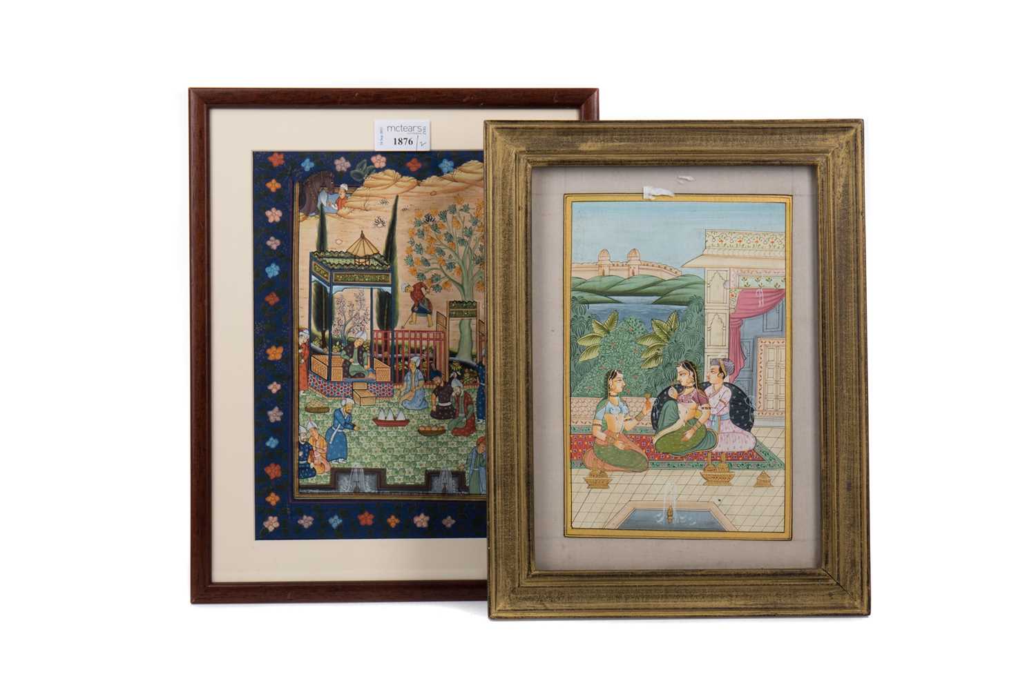 Lot 1876 - A LOT OF TWO INDIAN PAINTINGS