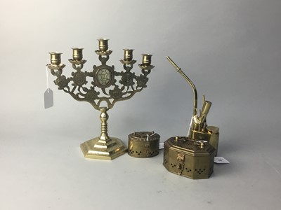 Lot 298 - TWO BRASS HAND WARMERS AND OTHERS