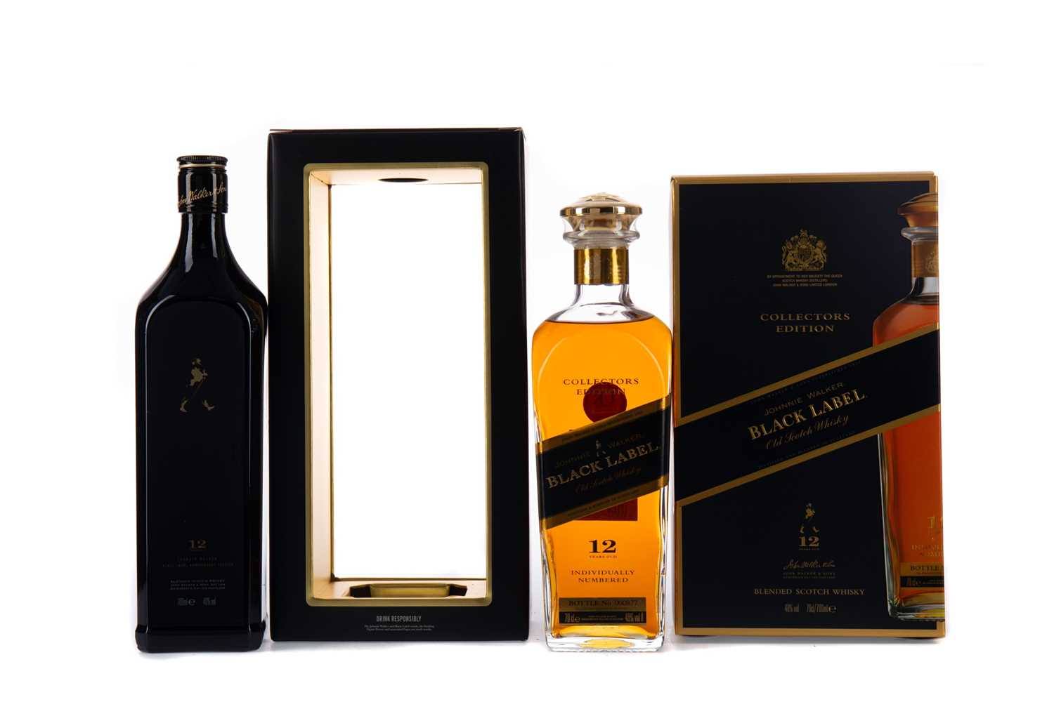 Lot 48 - JOHNNIE WALKER BLACK LABEL COLLECTORS EDITION, AND ANNIVERSARY EDITION