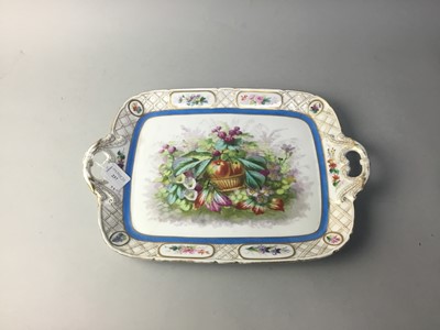 Lot 237 - A LATE 19TH CENTURY CONTINETAL PORCELAIN CABARET TRAY