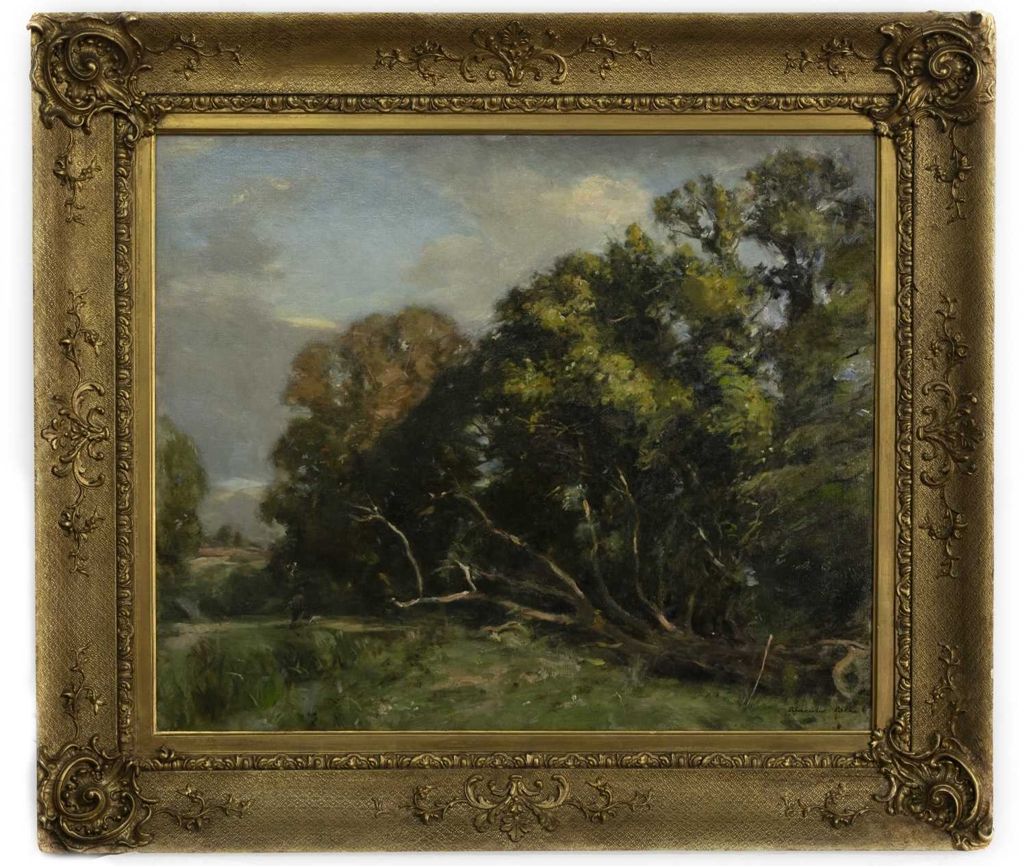 Lot 180 - THE WALK TO THE RIVER, AN OIL BY ALEXANDER IGNATIUS ROCHE