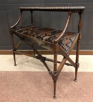 Lot 1099 - MAHOGANY BOOKSTAND OF CHINESE CHIPPENDALE...