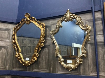 Lot 363 - A LOT OF TWO REPRODUCTION GILT FRAMED WALL MIRRORS