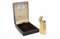 Lot 1101 - DUNHILL GOLD PLATED LIGHTER with engine turned...