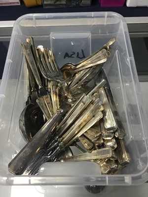 Lot 369 - A LOT OF SILVER PLATED FLATWARE