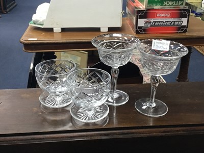 Lot 350 - A LOT OF CRYSTAL WARE INCLUDING SUNDAE DISHES