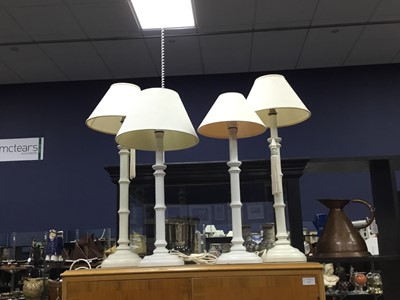 Lot 382 - A PAIR OF TABLE LAMPS ALONG WITH ANOTHER PAIR