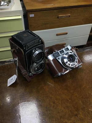 Lot 405 - A ROLLOP AUTOMATIC TWIN LENS REFLEX CAMERA ALONG WITH ANOTHER CAMERA