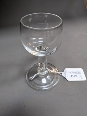 Lot 1106 - AN EARLY 19TH CENTURY TOASTING GLASS