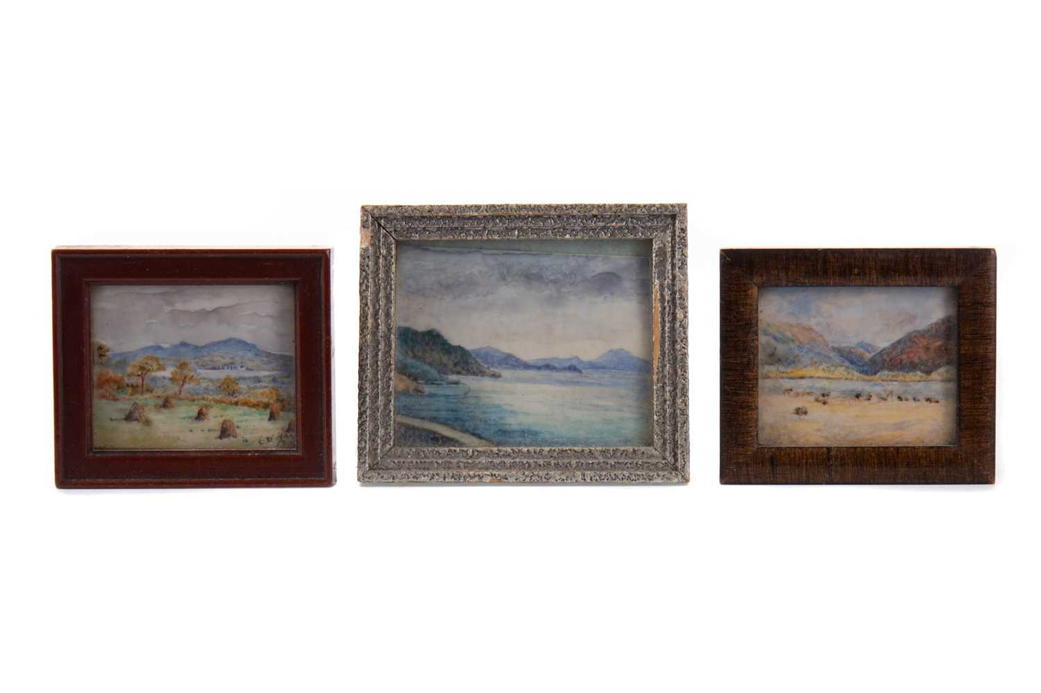 Lot 802 - A GROUP OF THREE PAINTINGS ON IVORY