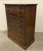 Lot 1116 - VICTORIAN PINE SPECIMEN CHEST with eight...