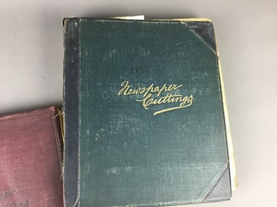 Lot 59 - A LATE 19TH/EARLY 20TH CENTURY SKETCHBOOK AND THREE ALBUMS OF NEWSPAPER CUTTINGS