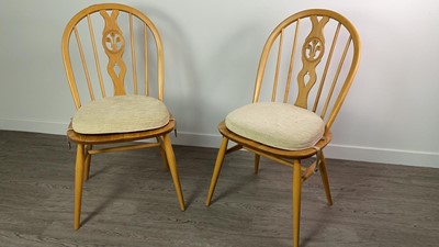 Lot 202 - A PAIR OF ERCOL DINING CHAIRS