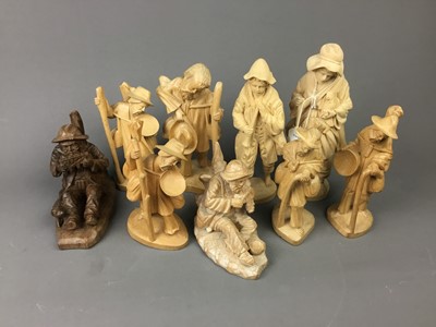 Lot 100 - A COLLECTION OF PERUVIAN CARVED WOOD FIGURES