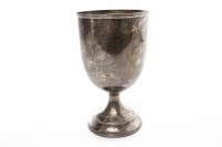 Lot 1129 - EDWARDIAN SILVER GOBLET SHAPED TROPHY...