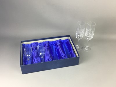 Lot 128 - A SET OF SIX THOMAS WEBB CRYSTAL GLASSES AND A SET OF SIX BOHEMIA CRYSTAL GLASSES