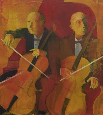Lot 757 - MUSICIANS, AN ACRYLIC BY ANDREI BLUDOV