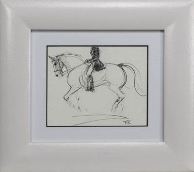 Lot 539 - HORSES AT DRESSAGE, A PAIR OF SKETCHES