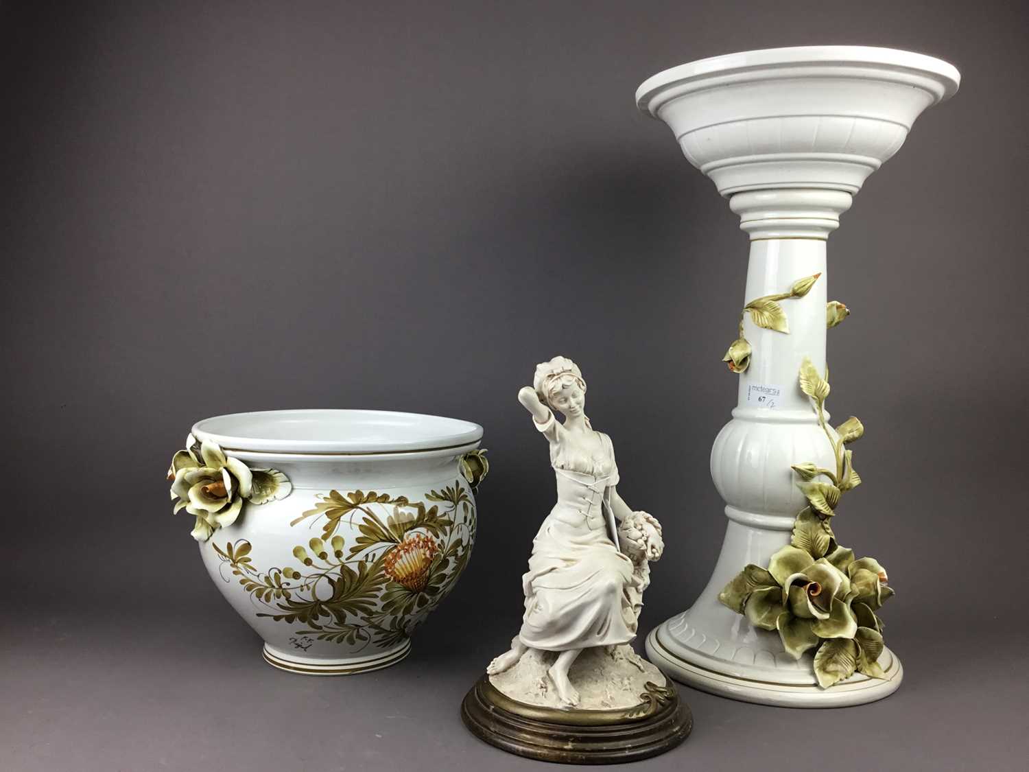 Lot 67 - A JARDINIERE AND A FIGURE