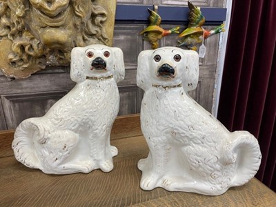 Lot 219 - A PAIR OF STAFFORDSHIRE WALLY DOGS