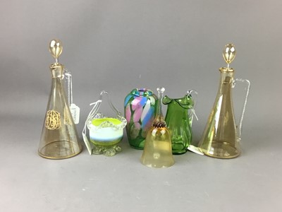 Lot 233 - A PAIR OF GLASS DECANTERS AND OTHER GLASS ITEMS
