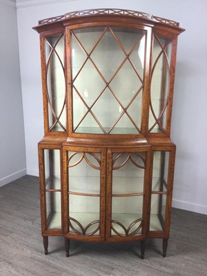 Lot 822 - A SATINWOOD DISPLAY CABINET BY MAPLE & CO