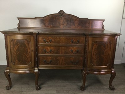 Lot 261 - A MAHOGANY SIDEBOARD OF CHIPPENDALE DESIGN