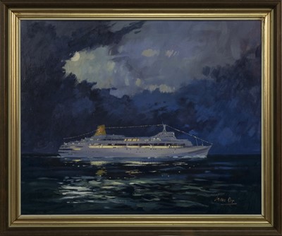 Lot 556 - THE LOVE BOAT, AN OIL BY JAMES ORR