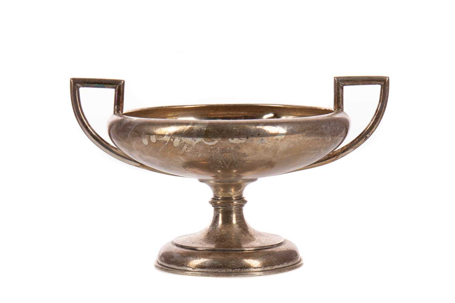 Lot 549 - A SILVER TWIN-HANDLED PEDESTAL BOWL BY DAVID ANDERSEN