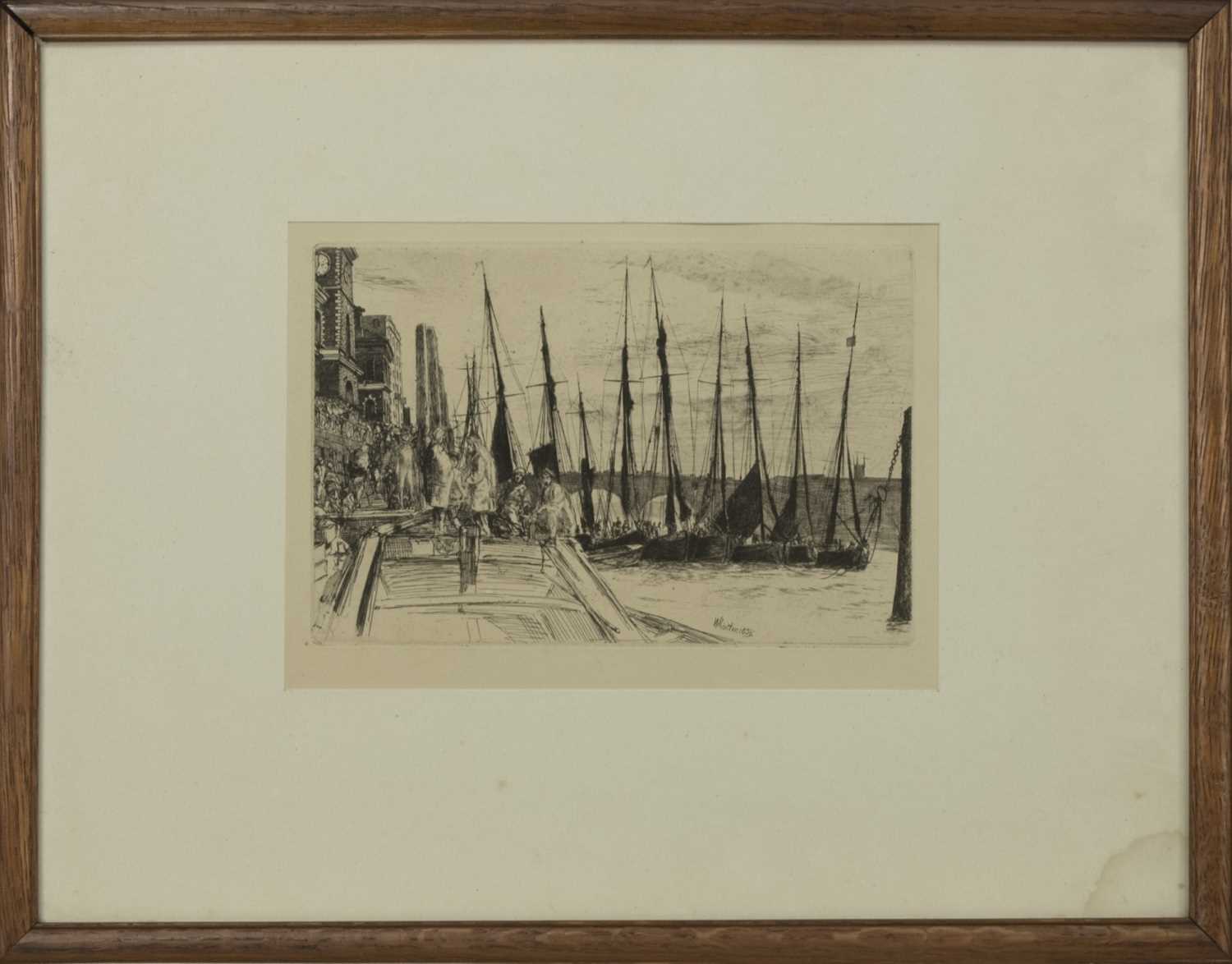 Lot 410 - AT DOCK, AN ETCHING BY JAMES ABBOTT MCNEILL WHISTLER