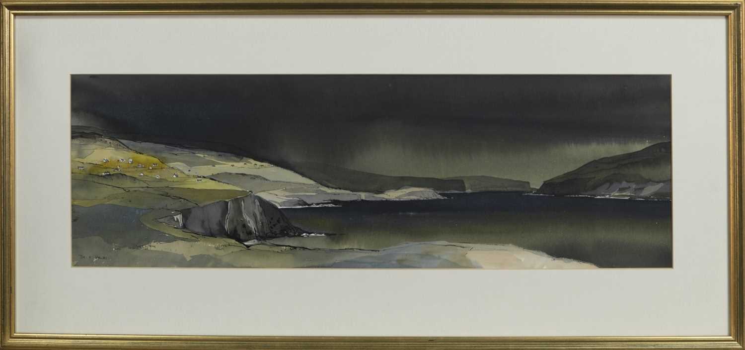 Lot 629 - EVENING CROFTS, A WATERCOLOUR BY TOM SHANKS