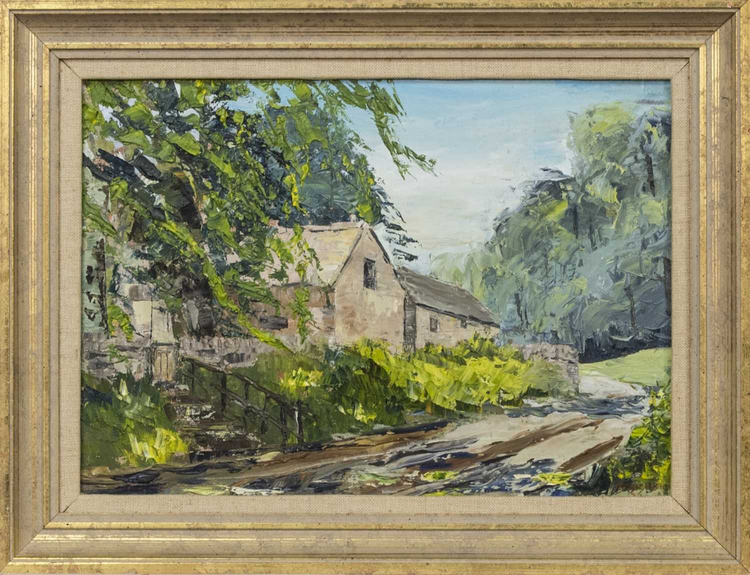 Lot 417 - FOREST HOME, AN OIL BY JOHN B HALL