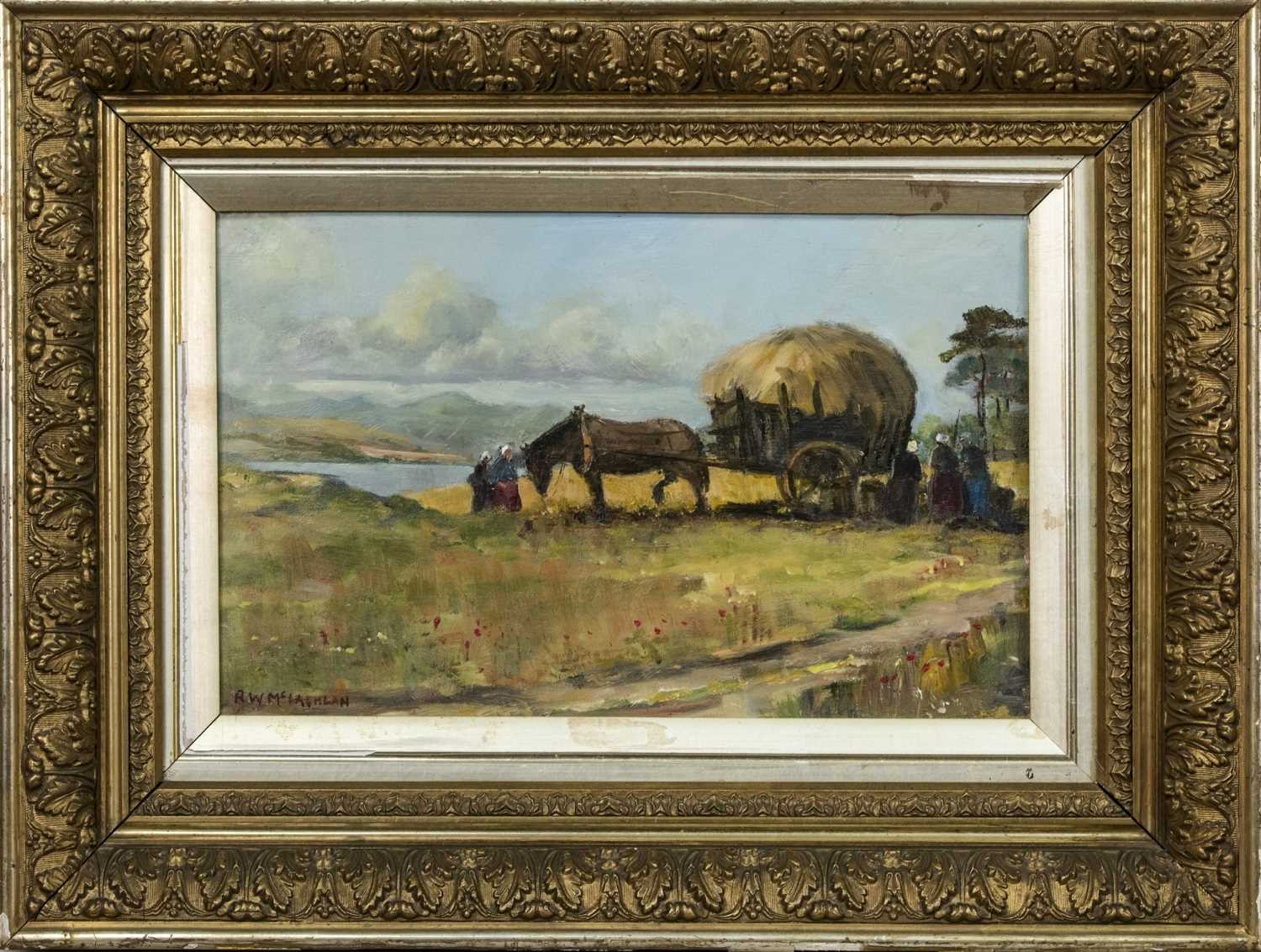 Lot 419 - A PAIR OF HARVEST SCENES BY R W MCLACHLAN
